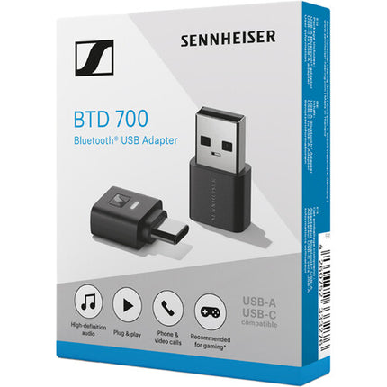 Sennheiser MOMENTUM 4 Auriculares Inalámbricos Over-Ear 42mm 60 Horas Bluetooth Adapter BTD 700 Marrón