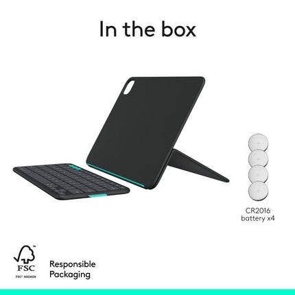 Logitech Flip Folio para iPad Air Pro 11" Funda con Teclado Bluetooth Negra