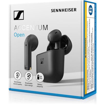 Sennheiser Accentum Open Auriculares True Wireless Abiertos con 28h y IPX4 Negro