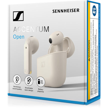 Sennheiser Accentum Open Auriculares Inalámbricos Open-Ear 28 Horas IPX4 Cream