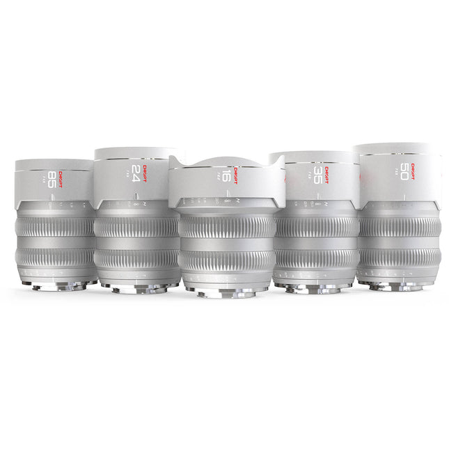 CHIOPT AURA Cinema Kit 5 Lentes Full Frame 16 24 35 50 85mm Funda Rigida