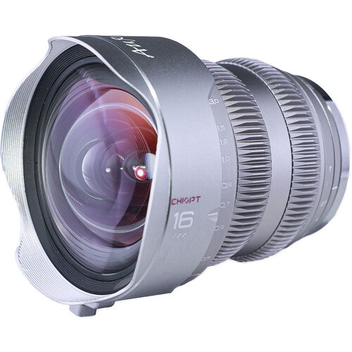 CHIOPT AURA 16mm T2.2 Lente de Cine Sony E Full Frame con Soporte