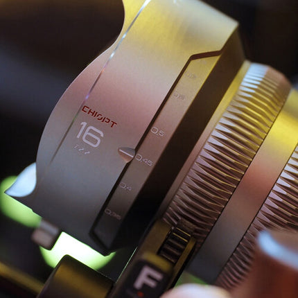 CHIOPT AURA 16mm T2.2 Objetivo de Cine Canon RF F2.2 a T22 9.8" Distancia Mínima de Enfoque