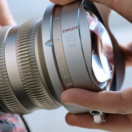 CHIOPT AURA 16mm T2.2 Objetivo de Cine Canon RF F2.2 a T22 9.8" Distancia Mínima de Enfoque