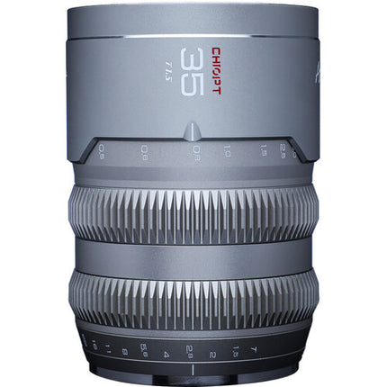 CHIOPT AURA 35mm T1.5 Lente de Cine Sony E Full Frame 14.2" Distancia mínima de enfoque