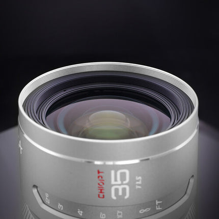 CHIOPT AURA 35mm T1.5 Lente de Cine Sony E Full Frame 14.2" Distancia mínima de enfoque