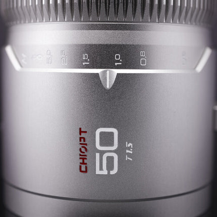 CHIOPT AURA 50mm T1.5 Lente de Cine para Canon RF apertura T1.5 y 72mm filtro