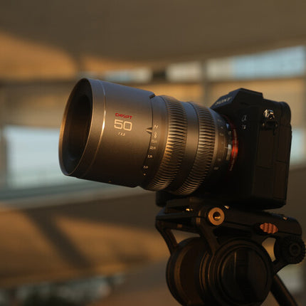 CHIOPT AURA 50mm T1.5 Lente de Cine para Canon RF apertura T1.5 y 72mm filtro
