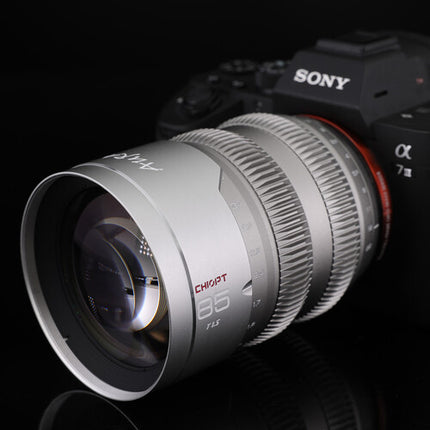 CHIOPT AURA 85mm T1.5 Lente de Cine Full Frame con Apertura T1.5 y Soporte