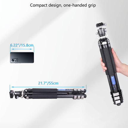 ARTCISE NS50CF Trípode de Viaje Fibra de Carbono 61.8" 33 lb Capacidad