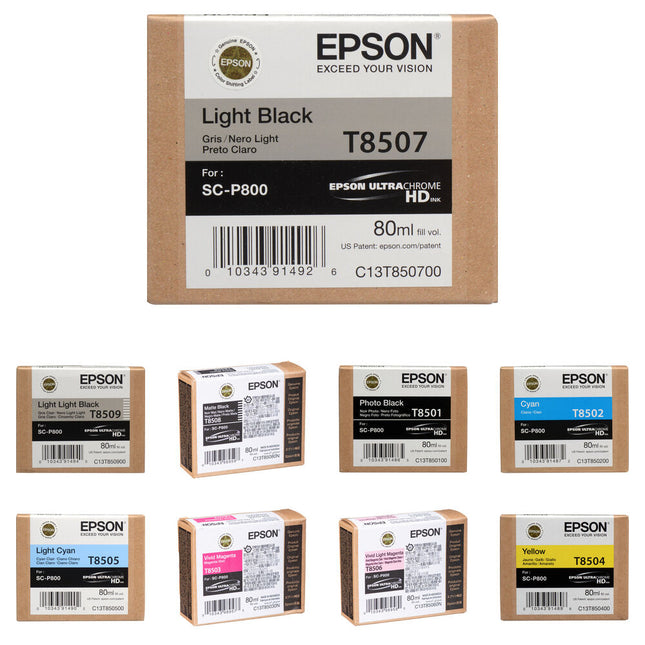 Epson T850 UltraChrome HD Light Kit de tinta para impresora con cartuchos de 80 ml pigmentados