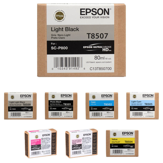 Epson T850 UltraChrome HD Kit de Tintas para Impresora Inkjet 80 ml