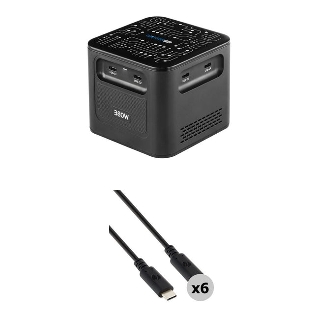 Watson Cargador USB GaN 380W 8 Puertos 6 USB-C 240W Cable Pearstone