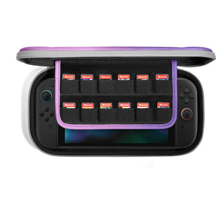 tomtoc FancyCase-G05 Estuche Delgado para Nintendo Switch 2 Iris Purple 12 Ranuras para Juegos Resistente al Agua