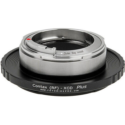 FotodioX Lens Adapter Plus Adaptador de Lente Contax RF a Hasselblad X con Helicoide y Montura de Latón Cromado