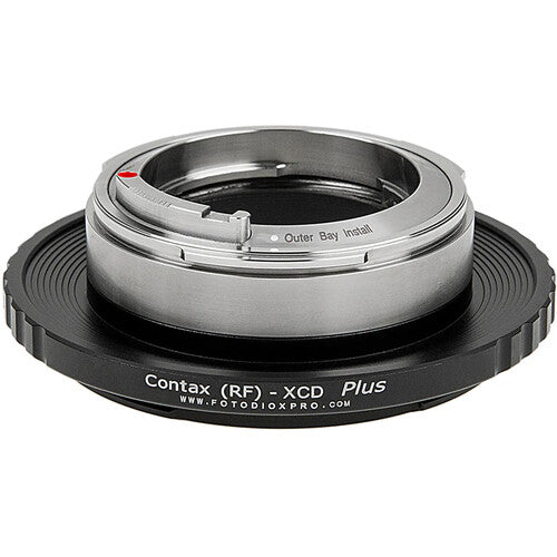 FotodioX Lens Adapter Plus Adaptador de Lente Contax RF a Hasselblad X con Helicoide y Montura de Latón Cromado