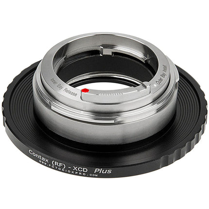 FotodioX Lens Adapter Plus Adaptador de Lente Contax RF a Hasselblad X con Helicoide y Montura de Latón Cromado