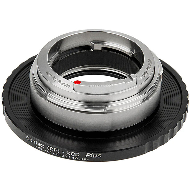 FotodioX Lens Adapter Plus Adaptador de Lente Contax RF a Hasselblad X con Helicoide y Montura de Latón Cromado