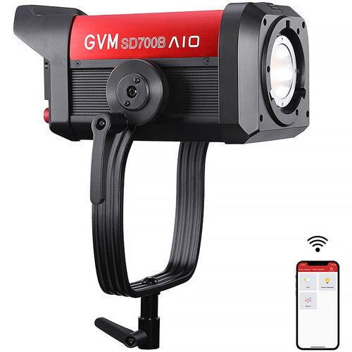 GVM SD700B-AIO LED Monolight Bi-Color 27700 Lux 2700-6800K con Accesorios