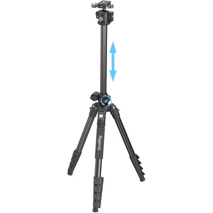 SmallRig CT25 Trípode Profesional de Aleación de Aluminio 64.5 Pulgadas con Adaptador para Disparo Superior y Soporte para Smartphone