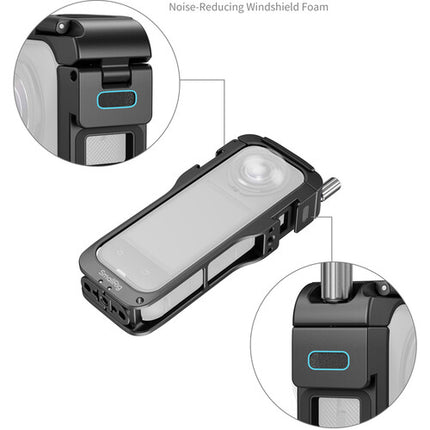 SmallRig Jaula para Cámara Insta360 X5 Aluminio Montura 1/4" Anti-Twist