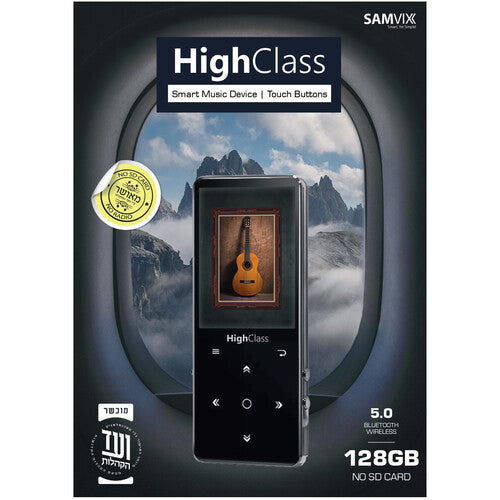 Samvix HighClass Reproductor MP3 Kosher 128GB Bluetooth Negro