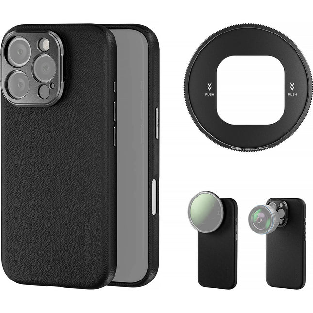 Neewer PA083 Funda para iPhone 16 Pro Negra con Adaptador 67mm