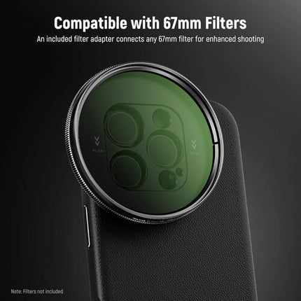 Neewer PA084 Funda para iPhone 16 Pro Max Negra Compatible MagSafe y Adaptador de filtro 67 mm