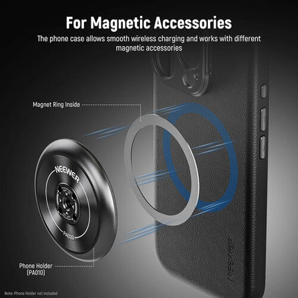 Neewer PA084 Funda para iPhone 16 Pro Max Negra Compatible MagSafe y Adaptador de filtro 67 mm
