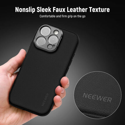 Neewer PA084 Funda para iPhone 16 Pro Max Negra Compatible MagSafe y Adaptador de filtro 67 mm