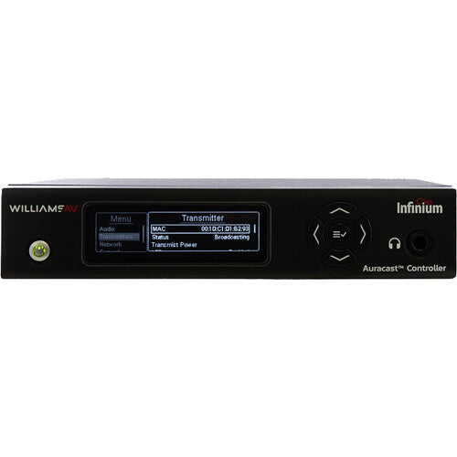 Williams Sound CT1 Infinium Auracast Controlador y Transmisor con Alcance 328 Pulgadas y Cable Ethernet 10 Pies
