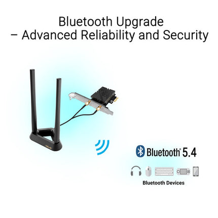 ASUS PCE-BE90BT Adaptador PCIe Wi-Fi 7 Tri Banda 6452 Mb/s Bluetooth 5.4 Base Magnética