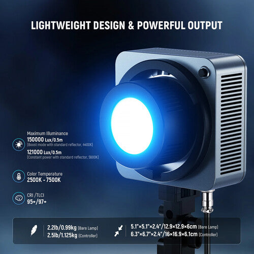 Neewer HS200C RGB LED Luz de Monolight 30 200 Lux 2500-7500K Kit Completo