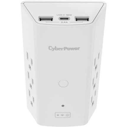 CyberPower P6WUCL Protector de Sobretensión 6 Salidas 900J USB 18W Luz Nocturna