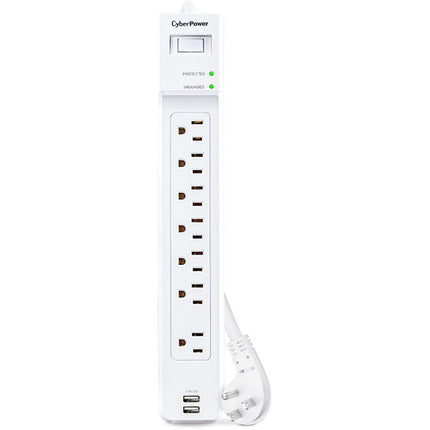 Protector de sobretensión CyberPower P704URC1 7 tomas 2000 julios 2 USB