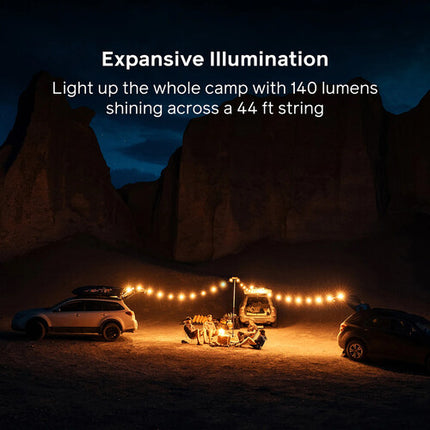 BioLite Solar String Lights 44 pies 20 bombillas luz cálida USB-C