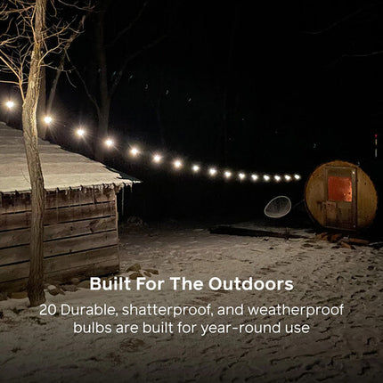 BioLite Solar String Lights 44 pies 20 bombillas luz cálida USB-C