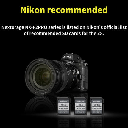 Nextorage NX-F2PRO Tarjeta de Memoria SDXC UHS-II 256GB V90 300MBs