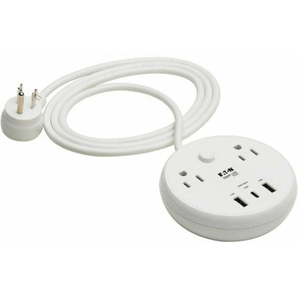 Tripp Lite Safe-IT Protector de Sobretensión 30W 2 Enchufes 3 Puertos USB Blanco