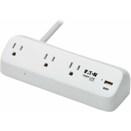 Tripp Lite Protect It Protector de sobretensión 3 tomas 900 Julios con abrazadera de escritorio y cable trenzado 8 pies