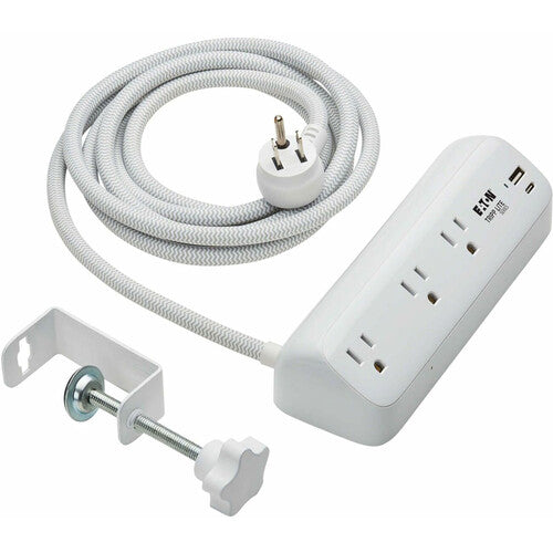 Tripp Lite Protect It Protector de sobretensión 3 tomas 900 Julios con abrazadera de escritorio y cable trenzado 8 pies