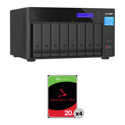 QNAP 80TB TVS-h874T NAS 8 Bahías 4 x 20TB 7200 rpm SATA III