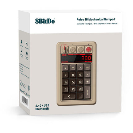 8BitDo Retro Wireless C64 Edición Teclado Mecánico 18 Teclas Bluetooth USB 160 Horas Uso