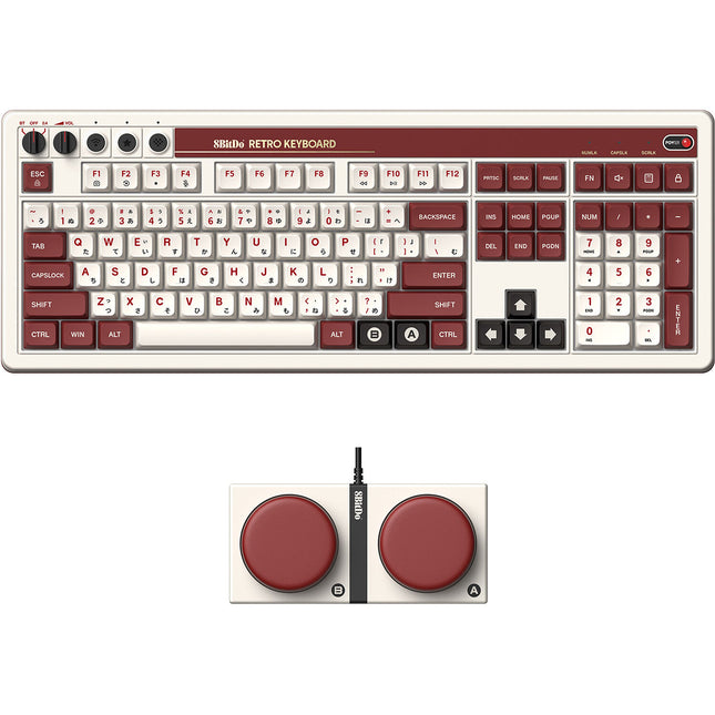 8BitDo Retro Wireless Famicon Edition Teclado Mecánico Gaming Bluetooth 200 Horas batería