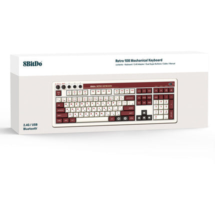 8BitDo Retro Wireless Famicon Edition Teclado Mecánico Gaming Bluetooth 200 Horas batería