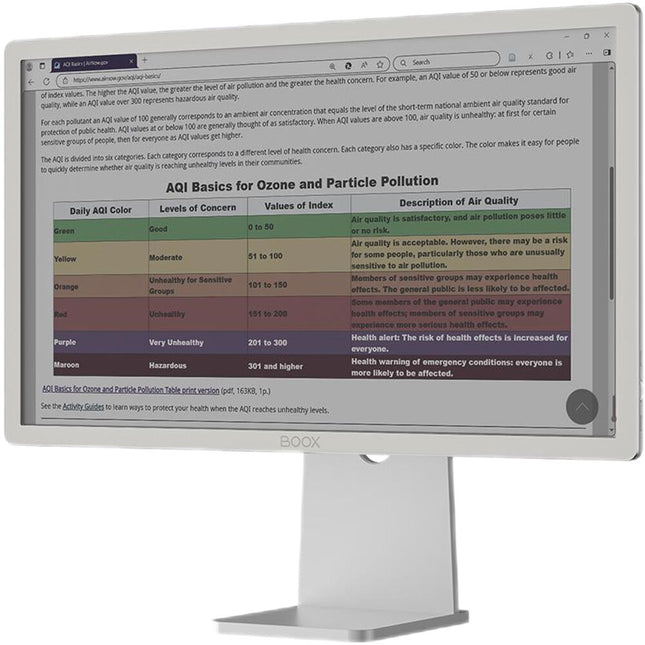 BOOX Mira Pro Monitor E-Ink color 25.3" 3200x1800 145 ppi con soporte de aluminio ajustable
