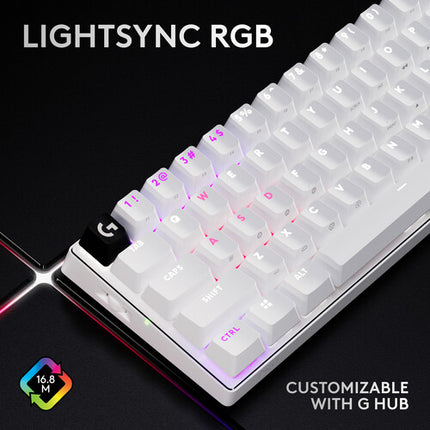 Logitech G PRO X 60 LIGHTSPEED Teclado Gaming Inalámbrico Blanco Interruptores Lineales 65 Horas Batería