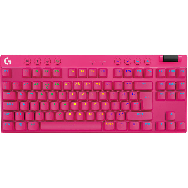 Teclado para juegos Logitech G Pro X TKL Rapid RGB rosa con interruptores magnéticos y activación 0.03 pulgadas