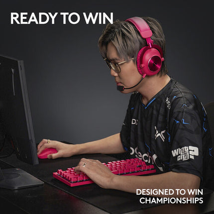Teclado para juegos Logitech G Pro X TKL Rapid RGB rosa con interruptores magnéticos y activación 0.03 pulgadas