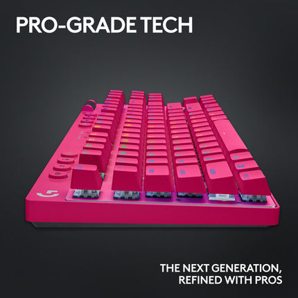Teclado para juegos Logitech G Pro X TKL Rapid RGB rosa con interruptores magnéticos y activación 0.03 pulgadas